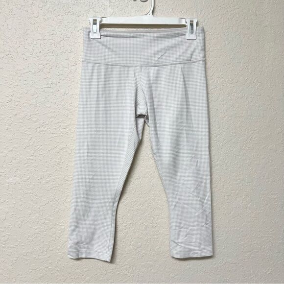 Lululemon Wunder Under Crop Leggings Beige White Size 6 - Picture 1 of 6